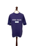 Stone Island Purple Reflective Tee with Ribbed Collar - Large