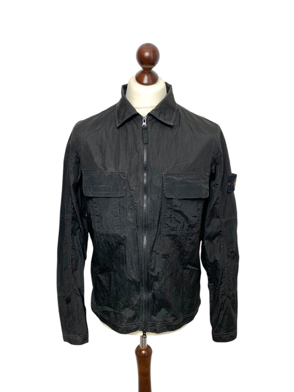 Stone Island Black Nylon Metal Ripstop Overshirt - Small