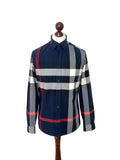 Burberry Navy Somerton Check Shirt - Small