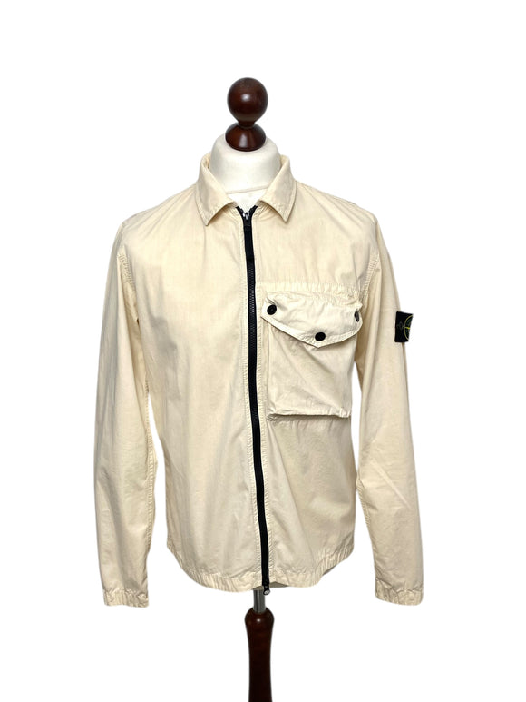 Stone Island Sand Zip Pocket Overshirt - Medium