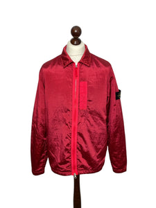 Stone island nylon metal overshirt red on sale