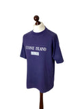 Stone Island Purple Reflective Tee with Ribbed Collar - Large