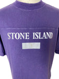 Stone Island Purple Reflective Tee with Ribbed Collar - Large