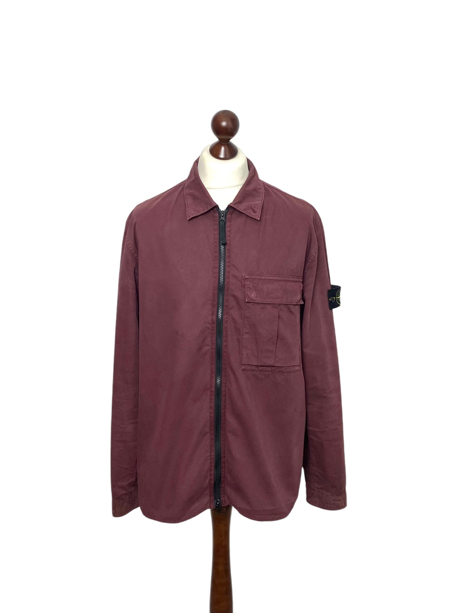 Stone island garment dyed cotton overshirt online